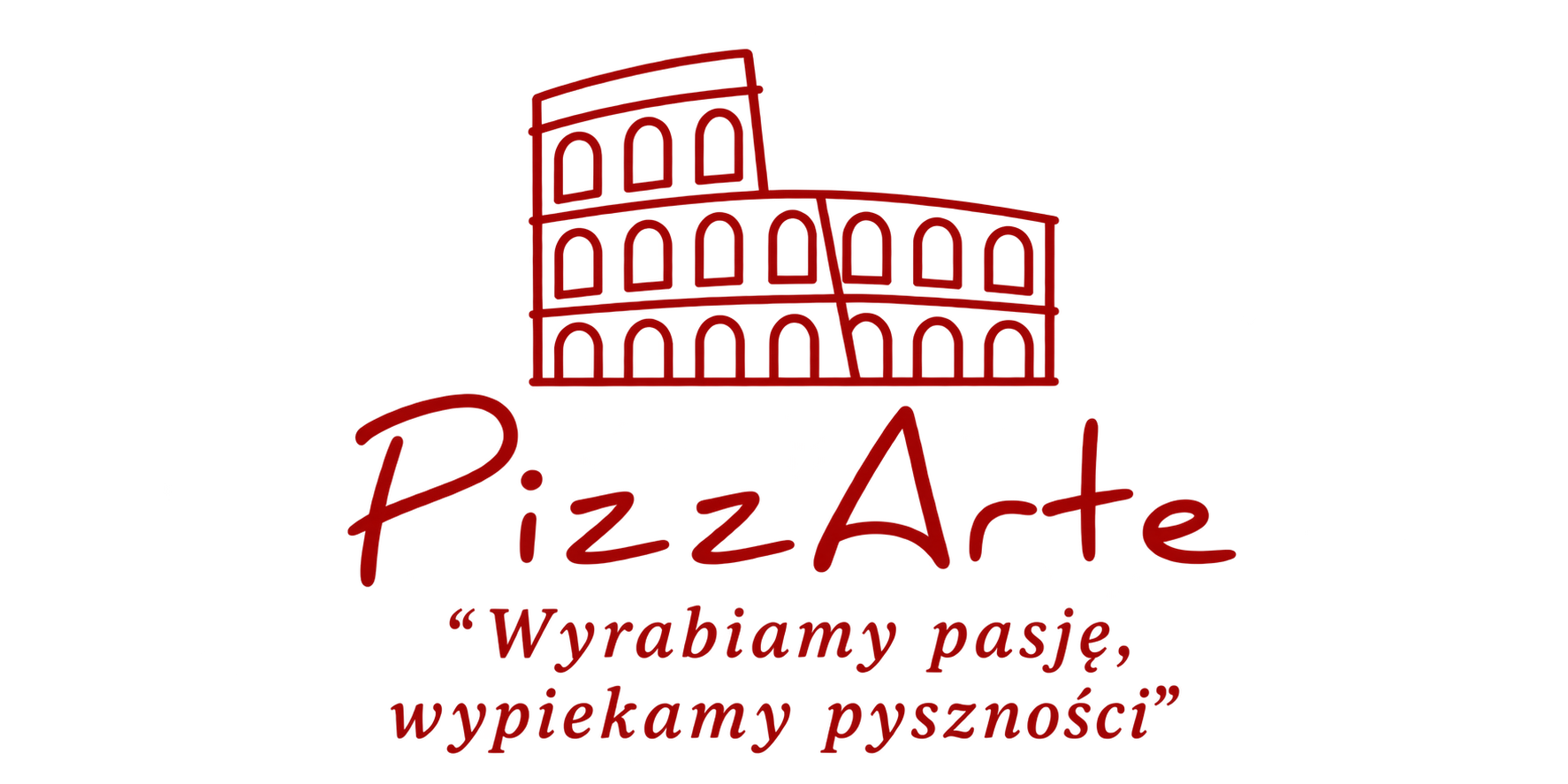 PizzArte — logo completo con Colosseo